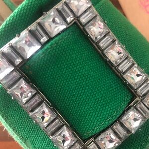 NWT Platform Sandals with Jeweled Upper